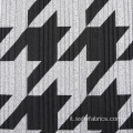 Tessuto con stampa geometrica motivo a costine speciale nero grigio